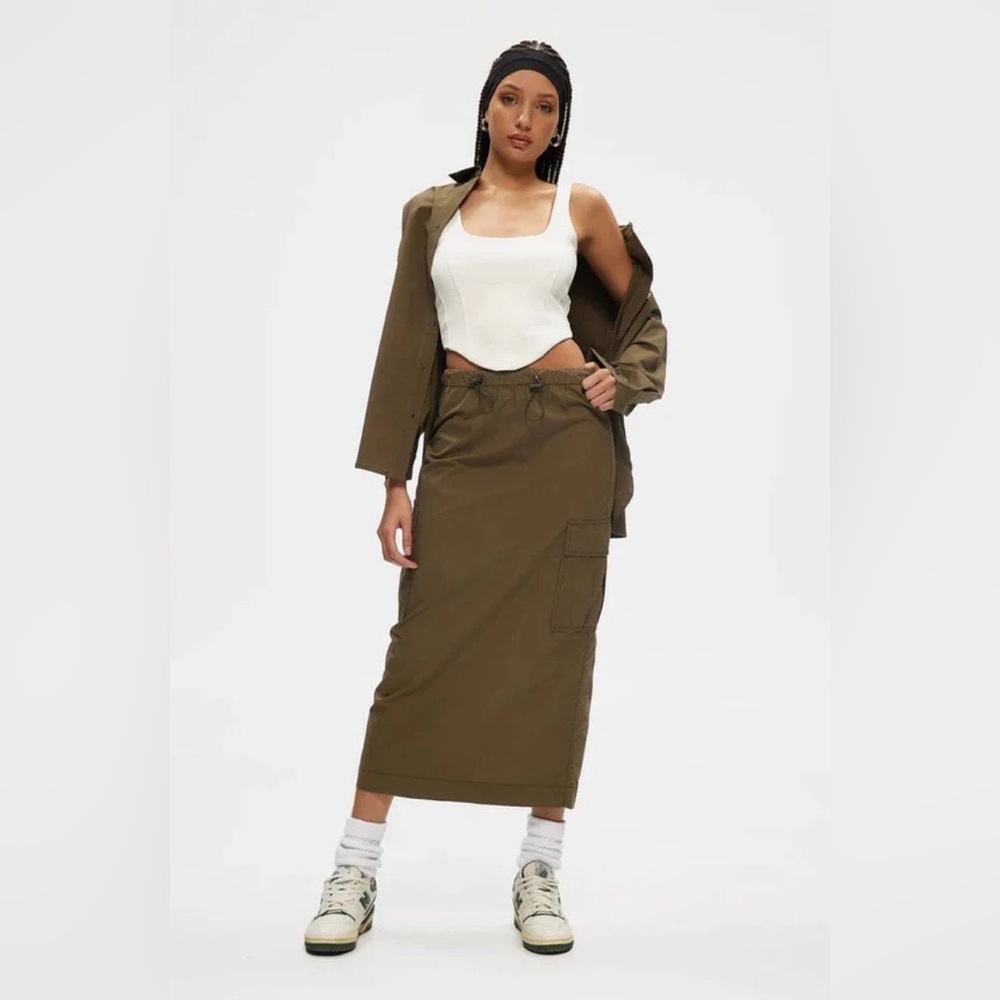 KUWALLA Olive Green Cargo Skirt NWT size S